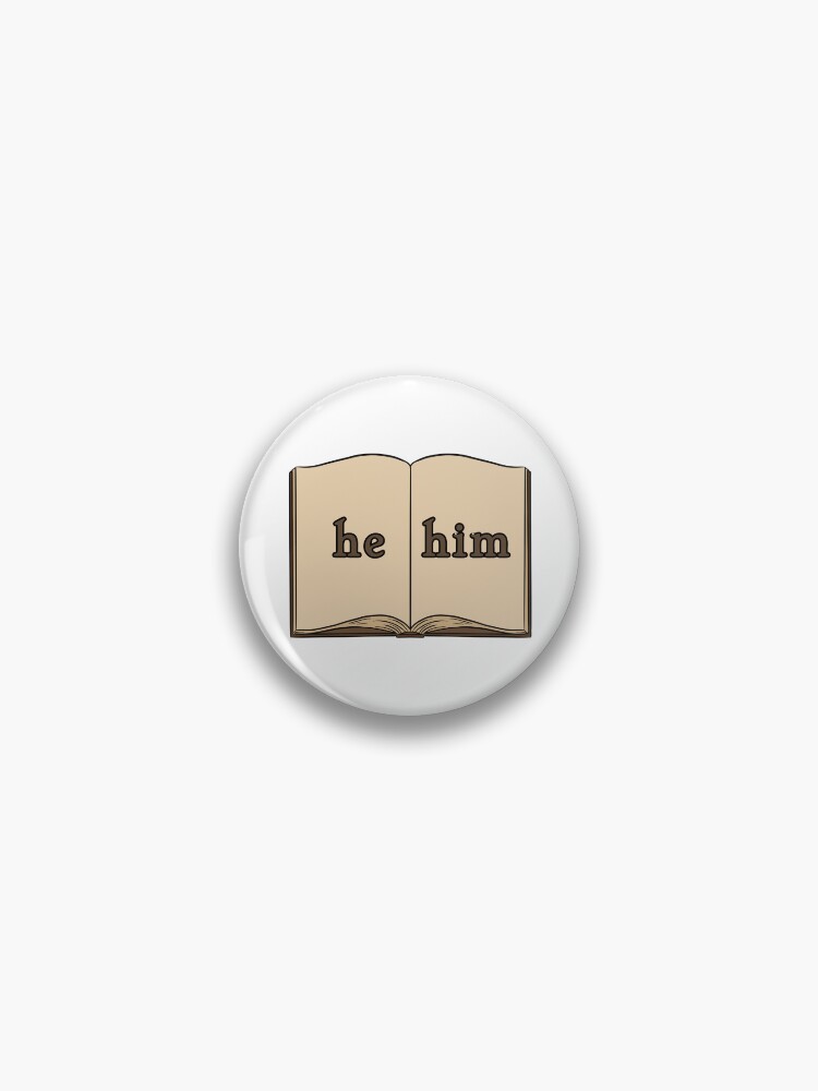 Thumbnail 1 of 3, Pin, He/Him Pronoun Badge - Aiolin designed and sold by scrollanddagger.