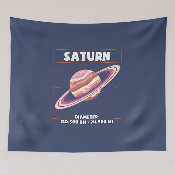 Artikelvorschau, Planet Saturn und sein Durchmesser, ein lustiges Geschenk für Liebhaber des Sonnensystems und Astronomie-Enthusiasten entworfen und verkauft von abdelhak2005.