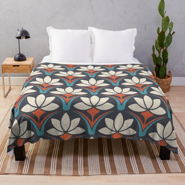 Item preview, KF 0067 B - Retro Vintage Flower Minimalist 70s Modern Geometric Floral Pattern designed and sold by KhakiFinch.