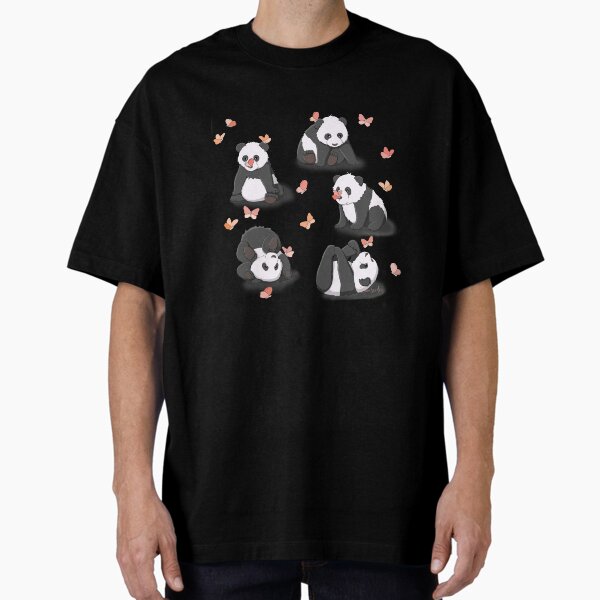 Panda and Butterfly Party Oversized T-Shirt