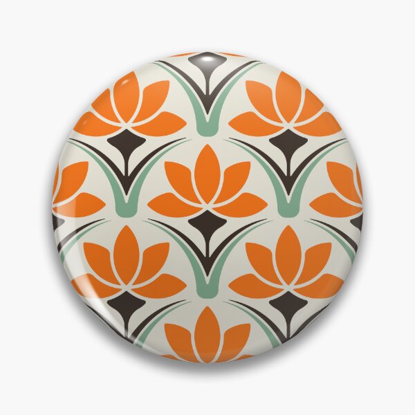Item preview, KF 0067 D - Retro Vintage Flower Minimalist 70s Modern Geometric Floral Pattern designed and sold by KhakiFinch.