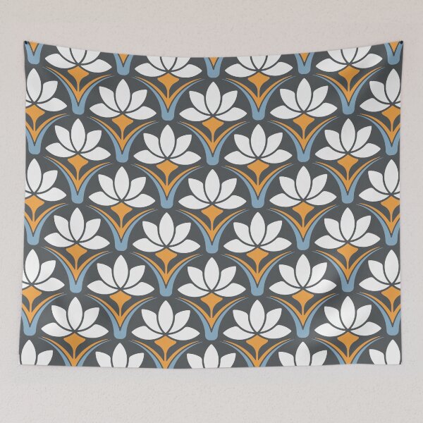 Item preview, KF 0067 F - Retro Vintage Flower Minimalist 70s Modern Geometric Floral Pattern designed and sold by KhakiFinch.