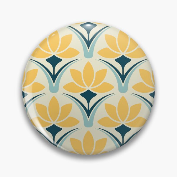 Item preview, KF 0067 G - Retro Vintage Flower Minimalist 70s Modern Geometric Floral Pattern designed and sold by KhakiFinch.