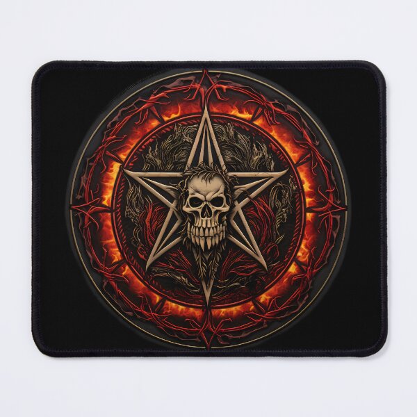 Item preview, Flame wrapped pentagram patch: dark metal band design with gothic lettering. designed and sold by InsaneLEDP.