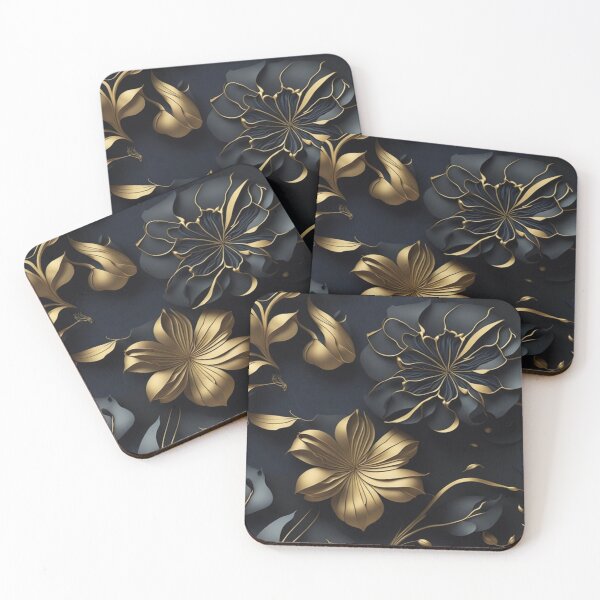 Item preview,  flower black and gold pattern 3D  designed and sold by Ahmed Graphic .