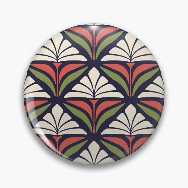 Item preview, KF 0069 D - Retro Vintage Flower Minimalist 70s Modern Geometric Floral Pattern designed and sold by KhakiFinch.