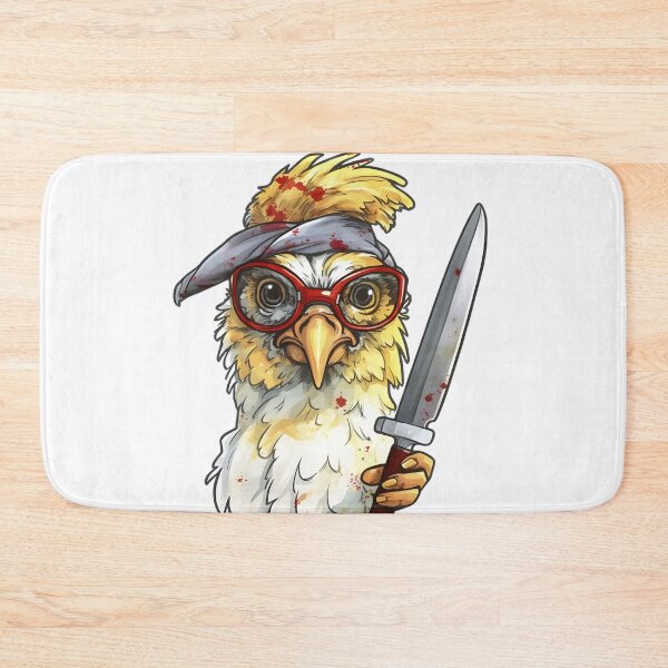 Item preview,  Comic chicken chick with a knife. Meme chicken designed and sold by Anastasiia Yurevych.