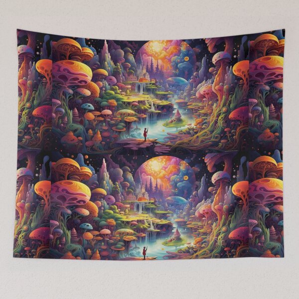 Artikelvorschau, Psychedelic Tapestry, Bedroom Wall Decor, Wall Hanging Trippy Tapestry, Trippy Room Decor, Aesthetic Wall Decor, Psychedelic Tapestry entworfen und verkauft von TileTango.
