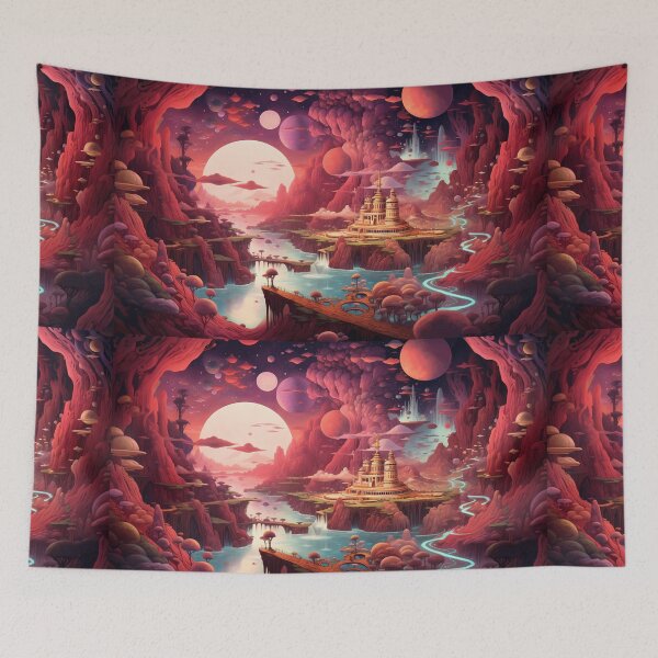 Item preview, Psychedelic Tapestry, Bedroom Wall Decor, Wall Hanging Trippy Tapestry, Trippy Room Decor, Aesthetic Wall Decor, Psychedelic Tapestry designed and sold by TileTango.