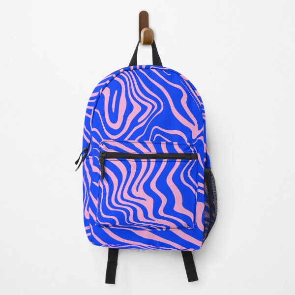 Item preview, Flowy Cobalt Blue and Bubblegum Pink Line Pattern designed and sold by Jselz.