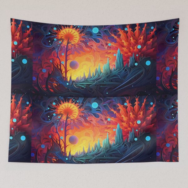 Artikelvorschau, Psychedelic Tapestry, Bedroom Wall Decor, Wall Hanging Trippy Tapestry, Trippy Room Decor, Aesthetic Wall Decor, Psychedelic Tapestry entworfen und verkauft von TileTango.