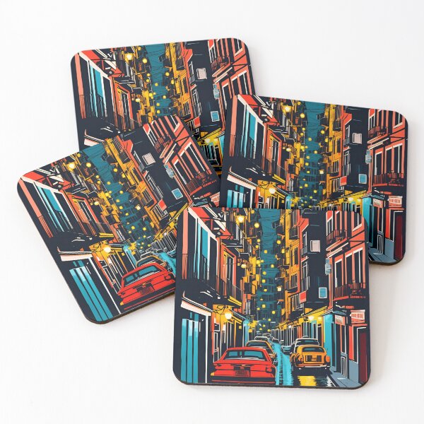 Item preview, Drawing of a Colorful City Street designed and sold by ViralVibeLab.