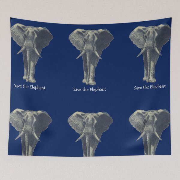 Item preview, Save the Elephant (White Print) designed and sold by RRiddledesigns.