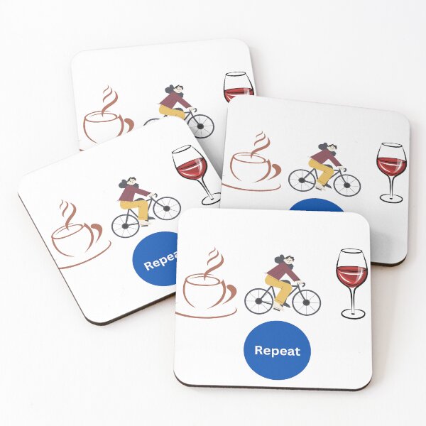 Item preview, coffee cycling wine repeat design designed and sold by Arulsanthosh.