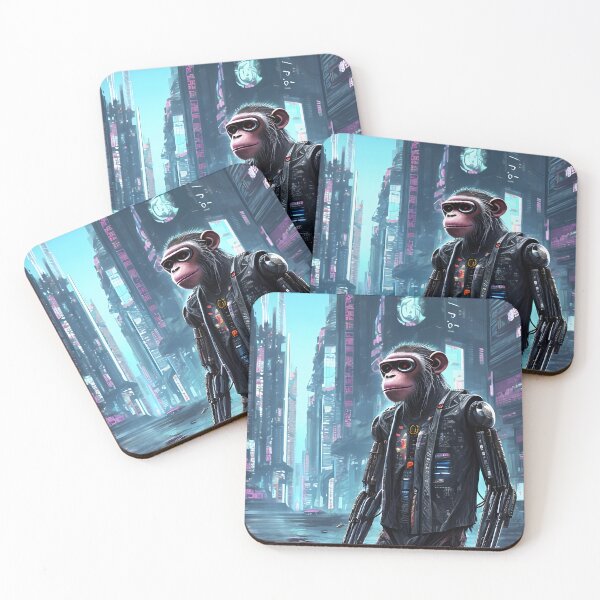 Item preview, Cyberpunk Monkey in a Futuristic City designed and sold by ArthurVandelay.