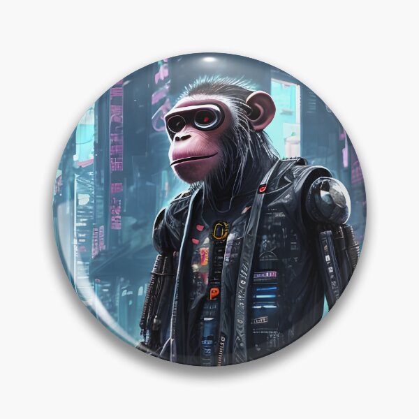 Item preview, Cyberpunk Monkey in a Futuristic City designed and sold by ArthurVandelay.