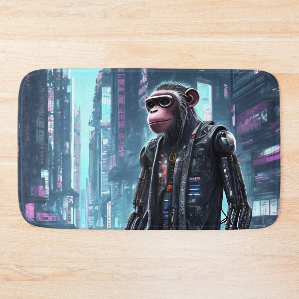 Item preview, Cyberpunk Monkey in a Futuristic City designed and sold by ArthurVandelay.