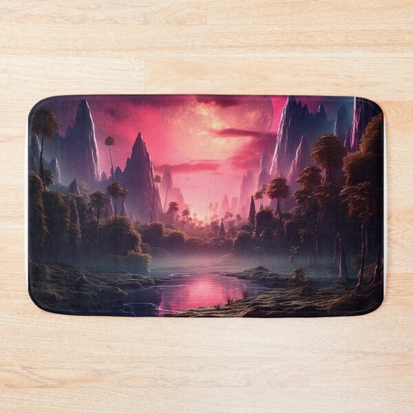 Item preview, a serene synthwave lake surrounded by mountains designed and sold by artyficial-.