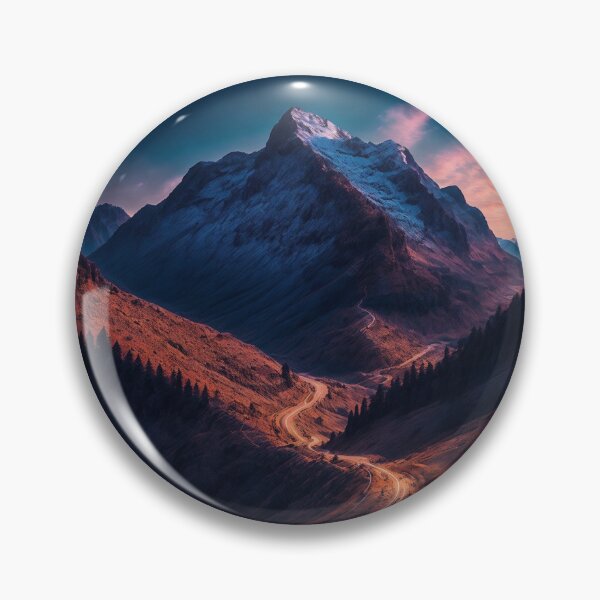 Item preview, A Panoramic View of a Mountain Road as It Winds Its Way Up the Steep Slopes, Offering a Unique Perspective of the Surrounding Peaks and Valleys, Ai Generated Art designed and sold by AiGens.
