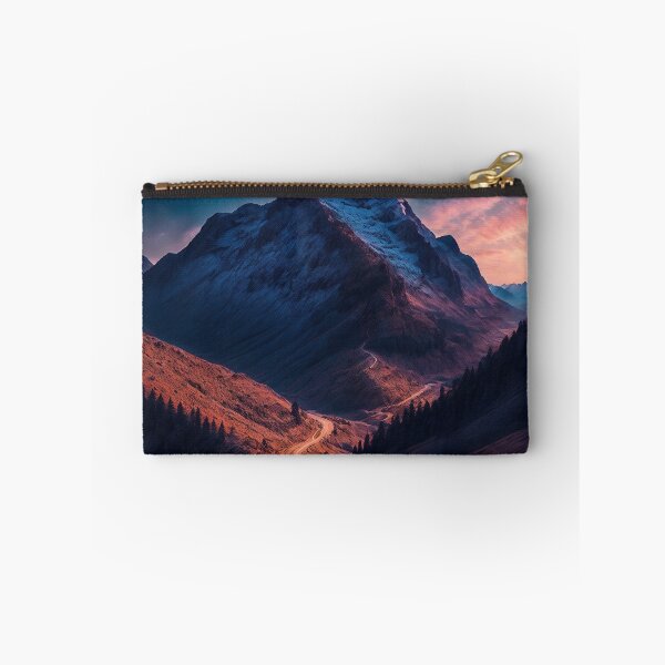 Item preview, A Panoramic View of a Mountain Road as It Winds Its Way Up the Steep Slopes, Offering a Unique Perspective of the Surrounding Peaks and Valleys, Ai Generated Art designed and sold by AiGens.