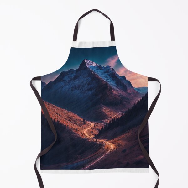 Item preview, A Panoramic View of a Mountain Road as It Winds Its Way Up the Steep Slopes, Offering a Unique Perspective of the Surrounding Peaks and Valleys, Ai Generated Art designed and sold by AiGens.