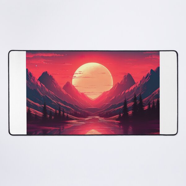 Item preview, A synthwave style sunset above the mountain in france designed and sold by artyficial-.