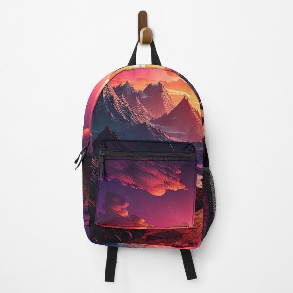 Item preview, A synthwave style sunset above the mountain designed and sold by artyficial-.