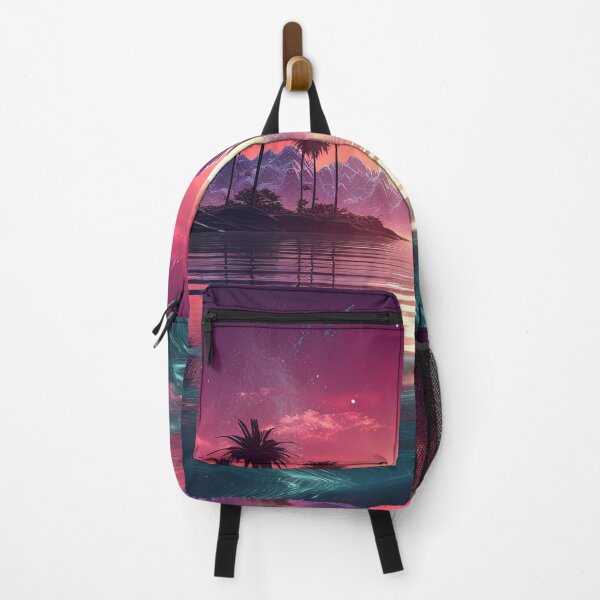 Item preview, A synthwave style sunset above the reflecting water designed and sold by artyficial-.