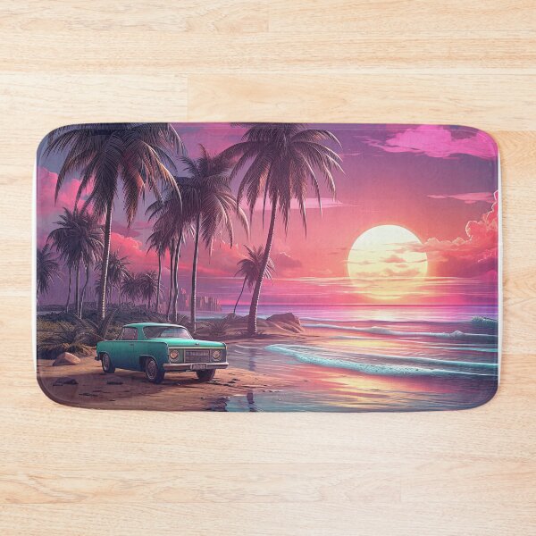 Item preview, a tranquil synthwave beach and a bar designed and sold by artyficial-.