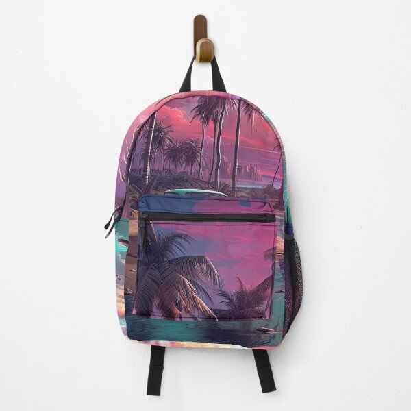 Item preview, a tranquil synthwave beach and a bar designed and sold by artyficial-.