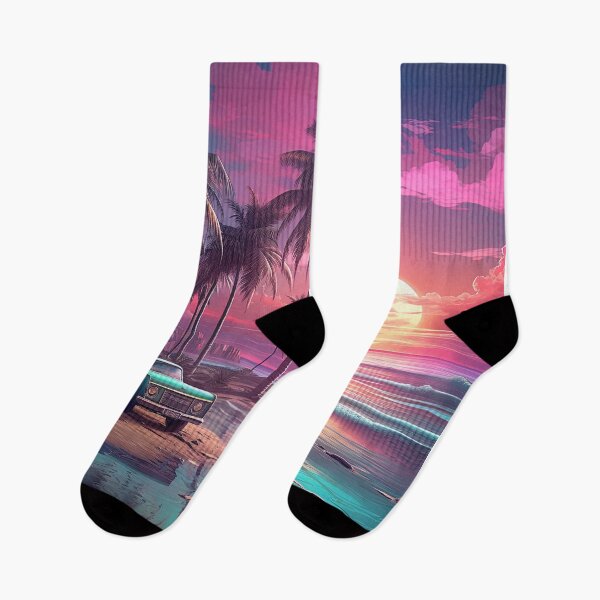 Item preview, a tranquil synthwave beach and a bar designed and sold by artyficial-.