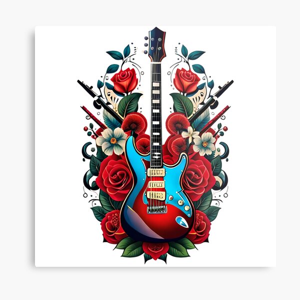 Guitar Tattoo Design Download High Resolution Digital Art PNG Transparent  Background Printable SVG Tattoo Stencil - Etsy
