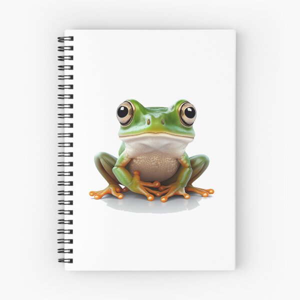 Item preview, A green frog crouching down and looking forward designed and sold by naturemenagerie.