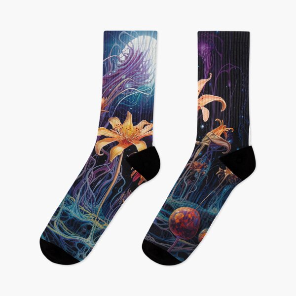 Item preview, Alien flora blooms in vibrant hues designed and sold by artyficial-.