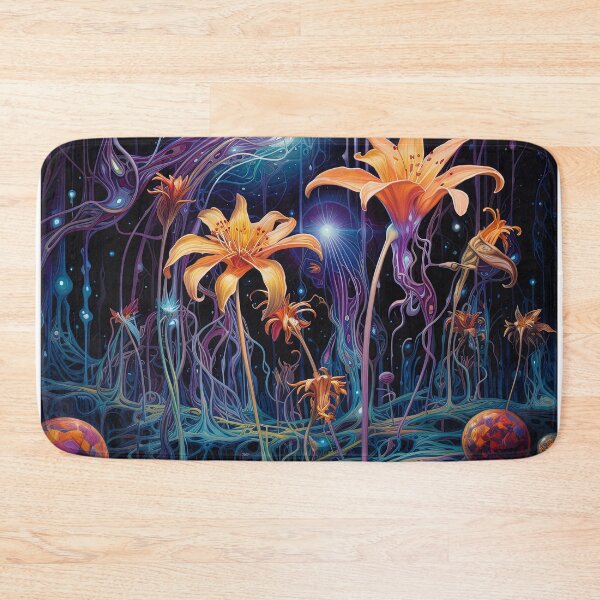 Item preview, Alien flora blooms in vibrant hues designed and sold by artyficial-.