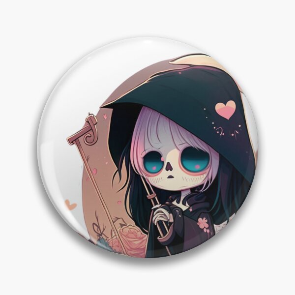 Item preview, Pink Cute Femme Grim Reaper Cartoon Digital | Digital Art | Grim Reaper Art | Cute Grim Reaper Art designed and sold by cutesykreations.