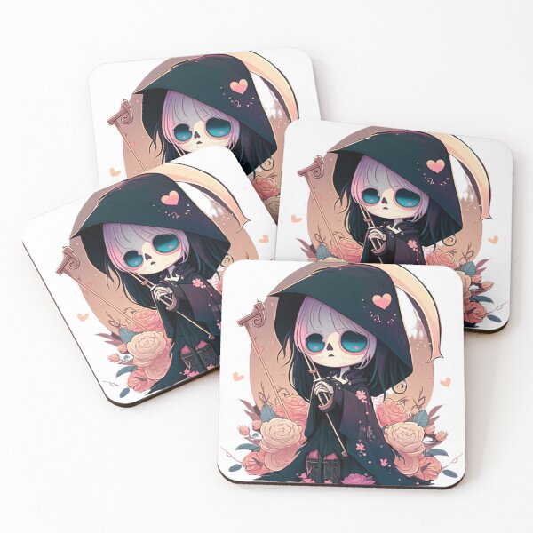 Item preview, Pink Cute Femme Grim Reaper Cartoon Digital | Digital Art | Grim Reaper Art | Cute Grim Reaper Art designed and sold by cutesykreations.