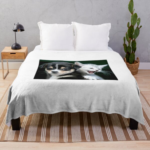 Item preview, Portrait of cute puppy and kitten designed and sold by olena2552.