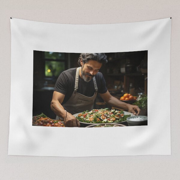 Item preview, Food Stylist Spreading Culinary Masterpiece designed and sold by TheBrainArt.