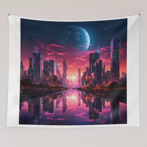 Item preview, standing at the edge of a neo synthwave city designed and sold by artyficial-.