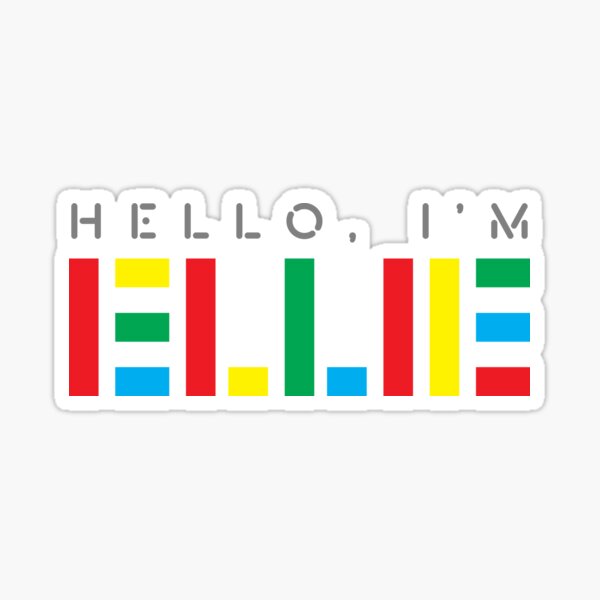 Hello, I'm Ellie Logo Sticker
