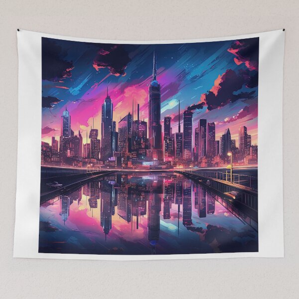 Item preview, standing at the edge of a retrowave city designed and sold by artyficial-.