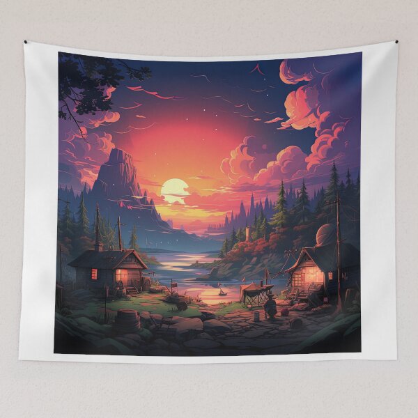 Item preview, stunning view from shelter over the sunset designed and sold by artyficial-.