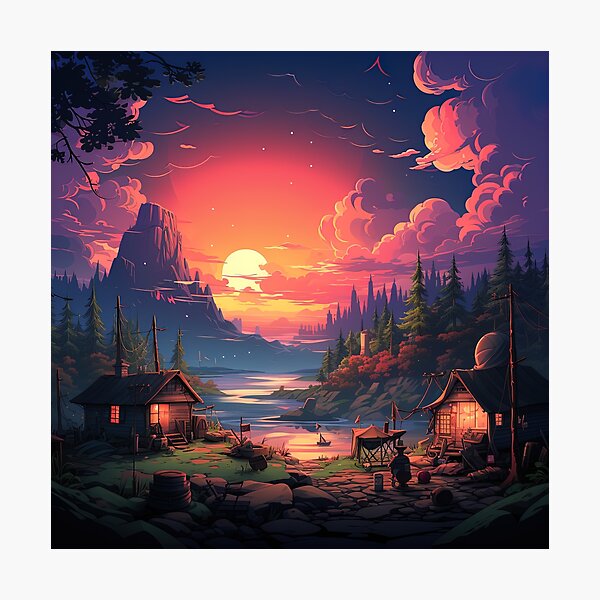 Item preview, stunning view from shelter over the sunset designed and sold by artyficial-.