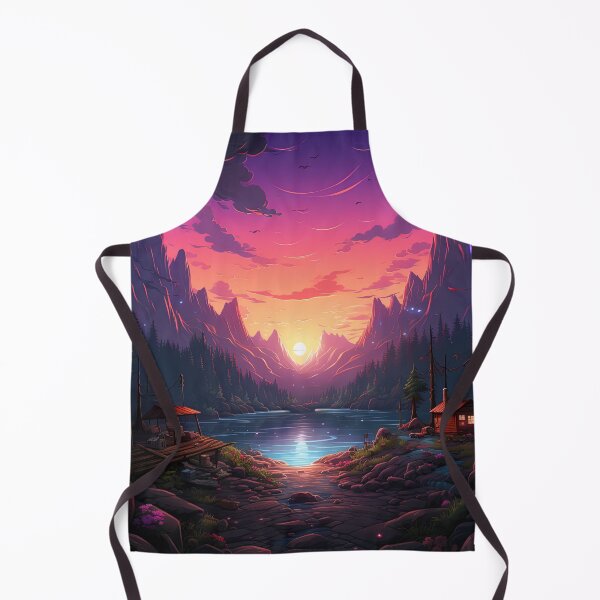 Item preview, sunset over cabines in the wood designed and sold by artyficial-.