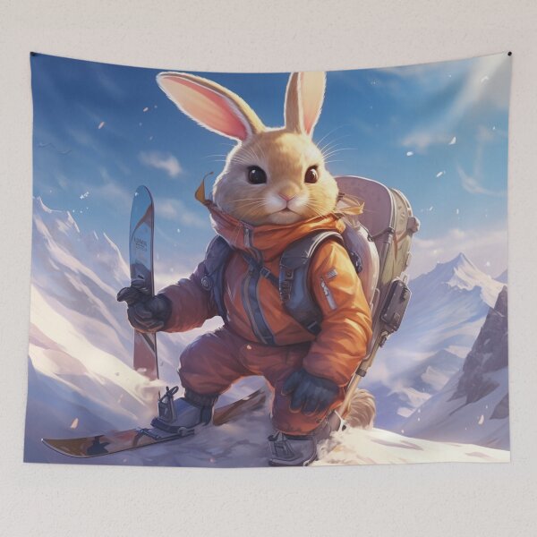 Item preview, Rabbit skiing on top of the mountain designed and sold by RichardDHJ.