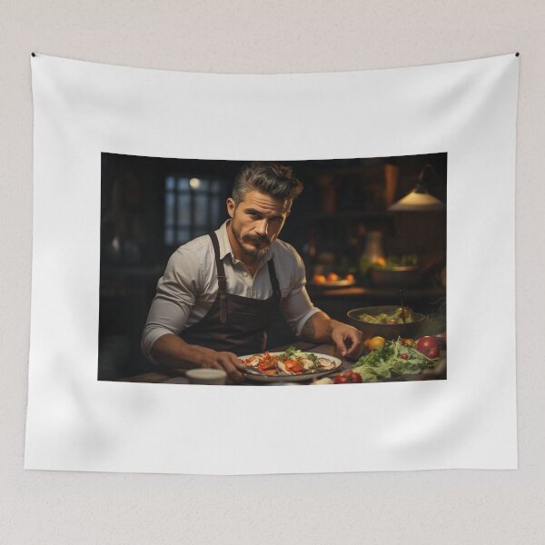 Item preview, Food Stylist Prepping Culinary Masterpiece designed and sold by TheBrainArt.