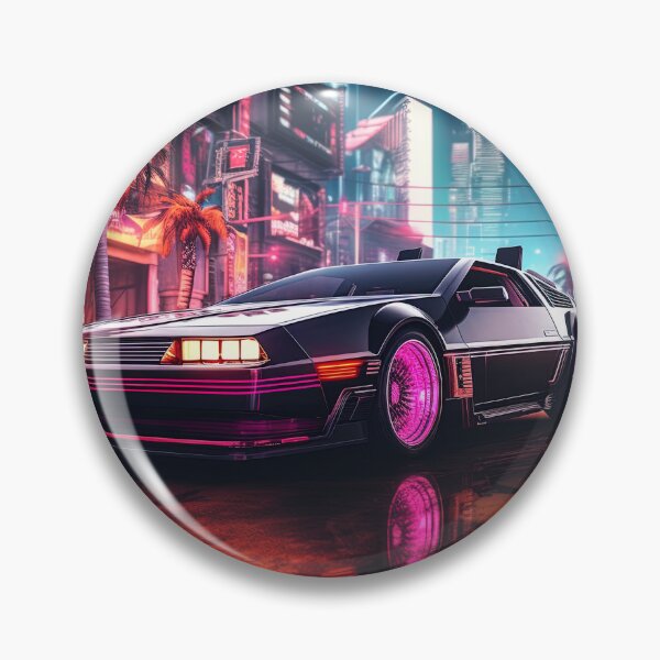 Item preview, synthwave car in the retro streets designed and sold by artyficial-.