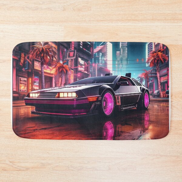 Item preview, synthwave car in the retro streets designed and sold by artyficial-.