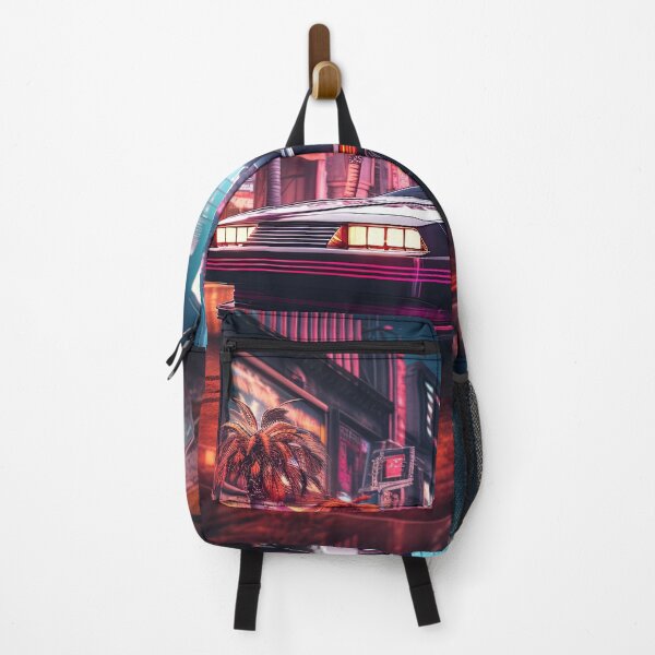 Item preview, synthwave car in the retro streets designed and sold by artyficial-.